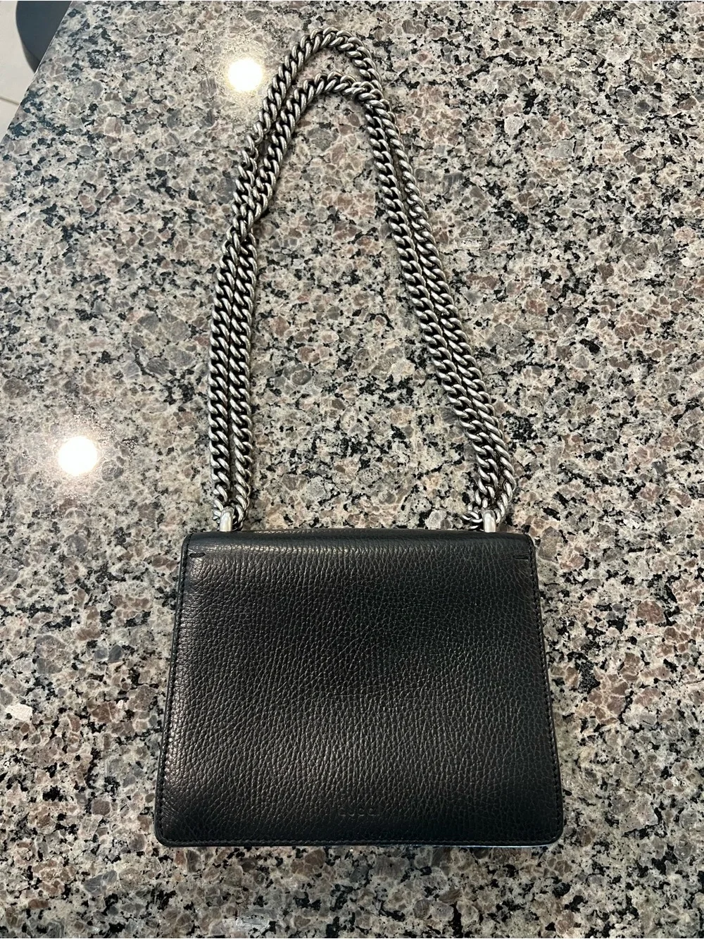Gucci Dionysus Small Black Pebbled Shoulder Bag